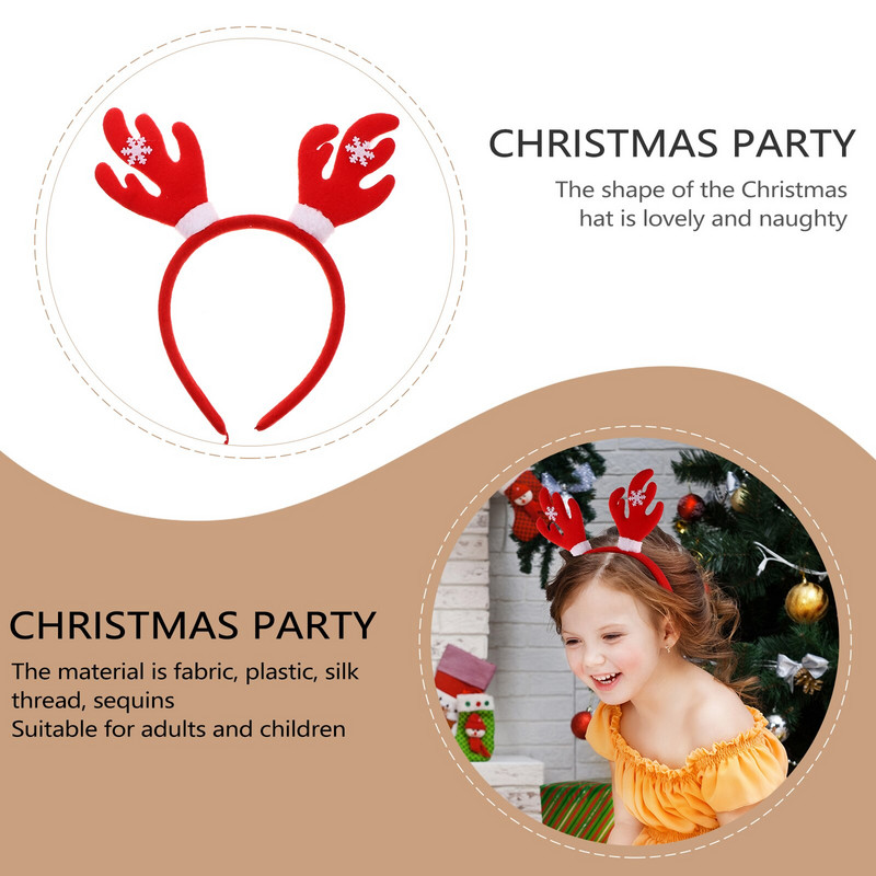 Headband Hair Antler Christmas Deerhoop Band Reindeer Fawn Γυναικείες Κομμώσεις Κέρατα Κέρατα Αξεσουάρ Κερατάκια Αξεσουάρ κοριτσίστικα Παιδιά διακοπών