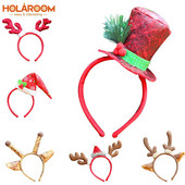 Nova crvena božićna traka za glavu Djed Mraz Rogovi Snjegović Pokrivala za glavu za žene Djevojke Božićni novogodišnji pokloni Ukrasi za kosu