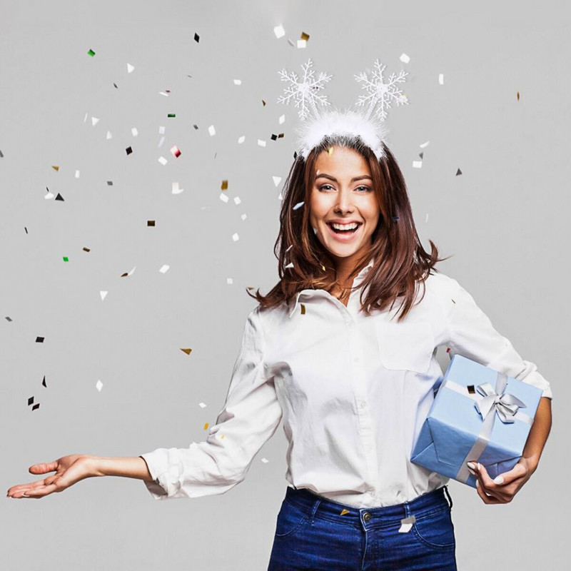 Sniegpārsliņa Ziemassvētku galvassegu galvassegu aksesuāri Sieviešu galvassegu galvassegu Sniega svētku kostīmu sniegpārsliņu galvassegu