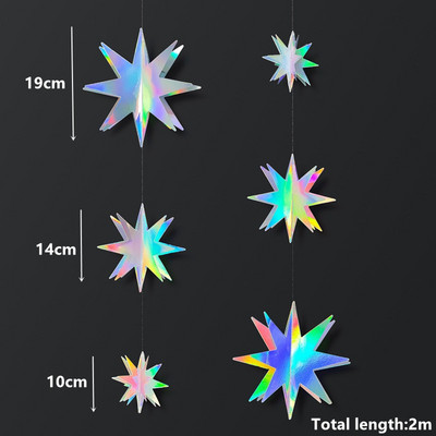 3D mākslīgās sniegpārslas papīra vītnes saldētas ballīšu rotājumi Ziemassvētku rotājumi mājām Ziemas brīnumzemes ballīšu rotājumi