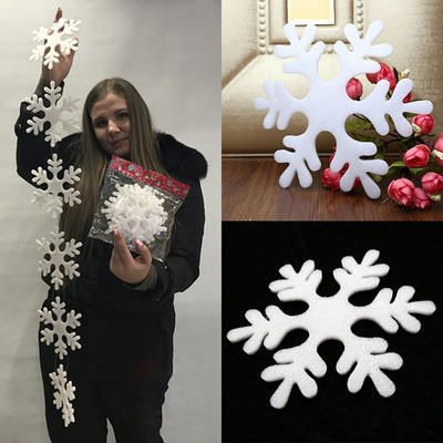 1 Πακέτο DIY αφρός Λευκές ψεύτικες νιφάδες χιονιού για το σπίτι Χριστουγεννιάτικο πάρτι Πρωτοχρονιάς Χριστουγεννιάτικα μενταγιόν Κρεμαστά Δέντρα Διακόσμηση παραθύρου