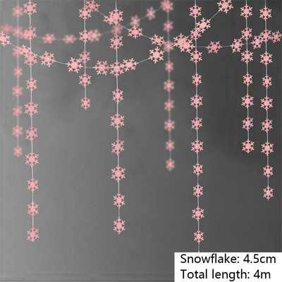 Изкуствени снежинки Хартиен гирлянд Winter Frozen Party Decor Сняг Коледна украса за дома Рожден ден Navidad Tree Ornaments