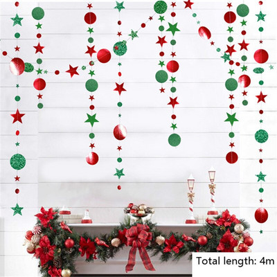 Изкуствени снежинки Хартиен гирлянд Winter Frozen Party Decor Сняг Коледна украса за дома Рожден ден Navidad Tree Ornaments