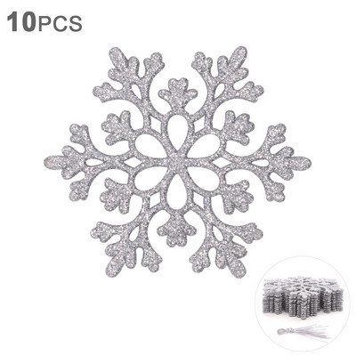 10gb Ziemassvētku mirdzoši sniegpārsliņu virtenes Ziemassvētku eglītes piekaramie kulonu rotājumi ballītes viltus sniegpārsliņu rotājumi