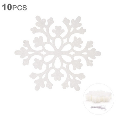 10gb Ziemassvētku mirdzoši sniegpārsliņu virtenes Ziemassvētku eglītes piekaramie kulonu rotājumi ballītes viltus sniegpārsliņu rotājumi