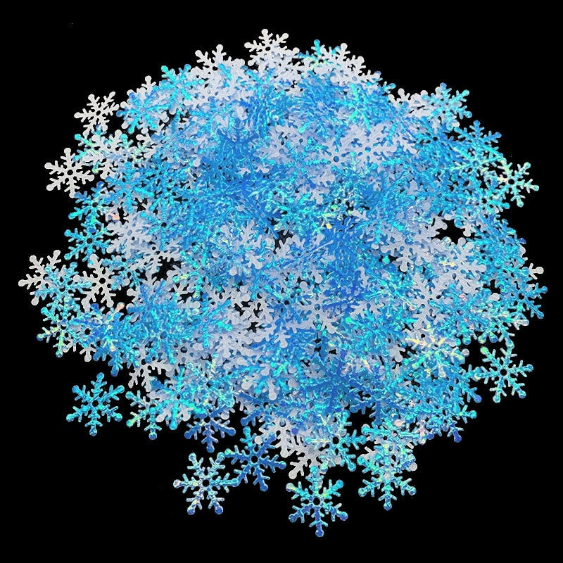 300 komada 2 cm Božićne pahuljice Konfeti Umjetni snijeg Božićno drvce Ukrasi za kućnu zabavu Vjenčanje Novogodišnji dekor