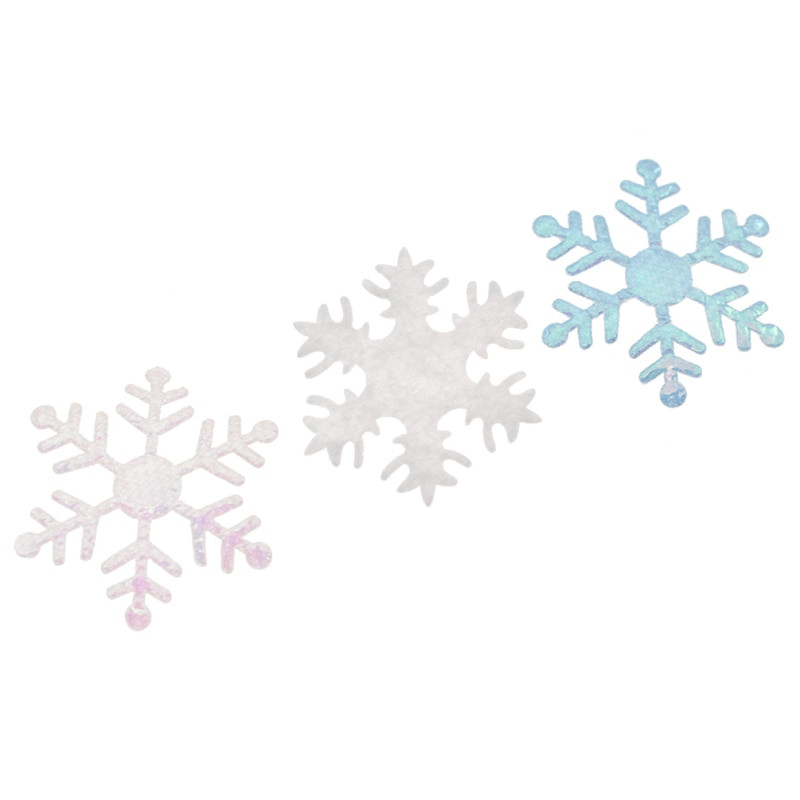 200 τεμ. 30 χιλιοστών πολυεστερική τσόχα επενδεδυμένη επίθεμα νιφάδα χιονιού Απλικέ Διακοσμητικά ενδυμάτων Craft Party Diy Scrapbooking