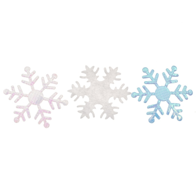 200 τεμ. 30 χιλιοστών πολυεστερική τσόχα επενδεδυμένη επίθεμα νιφάδα χιονιού Απλικέ Διακοσμητικά ενδυμάτων Craft Party Diy Scrapbooking