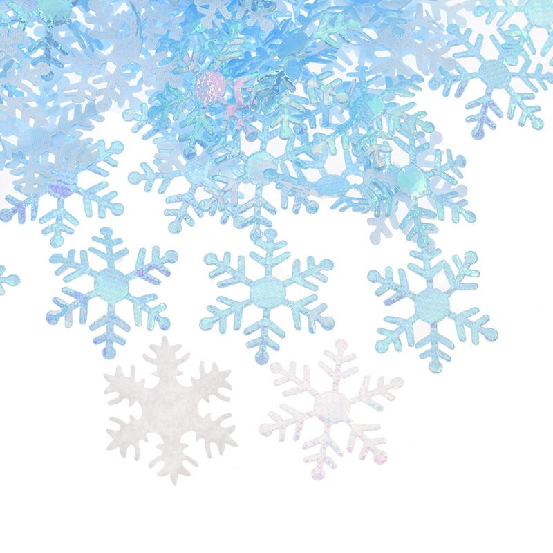 200 τεμ. 30 χιλιοστών πολυεστερική τσόχα επενδεδυμένη επίθεμα νιφάδα χιονιού Απλικέ Διακοσμητικά ενδυμάτων Craft Party Diy Scrapbooking