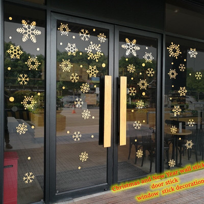 снежинка електростатичен стикер прозорец коледни стикери за стена детска стая декорация на дома новогодишен тапет блестящ ефект