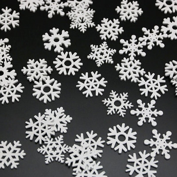 (50 бр./опаковка) 35 мм бяла смесена форма Дървени снежинки Коледни орнаменти Висулки за коледно дърво Новогодишни декорации за дома