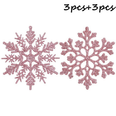 6 komada 10 cm šarene božićne plastične svjetlucave pahuljice ukrasi za božićno drvce Sretan božićni dekor za dom 2023. Sretna Nova godina