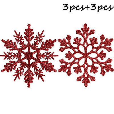 6 komada 10 cm šarene božićne plastične svjetlucave pahuljice ukrasi za božićno drvce Sretan božićni dekor za dom 2023. Sretna Nova godina