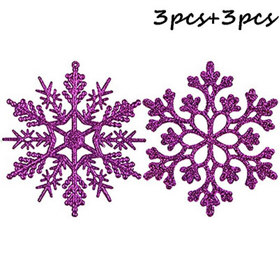 6 komada 10 cm šarene božićne plastične svjetlucave pahuljice ukrasi za božićno drvce Sretan božićni dekor za dom 2023. Sretna Nova godina