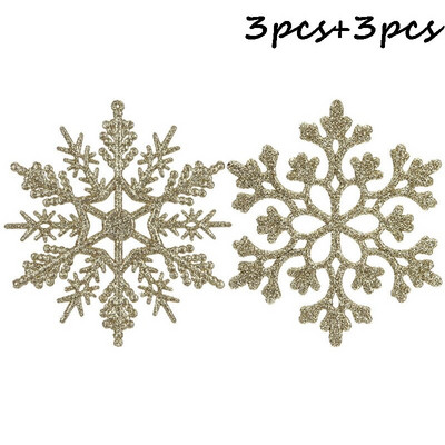 6 komada 10 cm šarene božićne plastične svjetlucave pahuljice ukrasi za božićno drvce Sretan božićni dekor za dom 2023. Sretna Nova godina