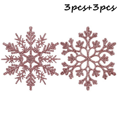 6 komada 10 cm šarene božićne plastične svjetlucave pahuljice ukrasi za božićno drvce Sretan božićni dekor za dom 2023. Sretna Nova godina