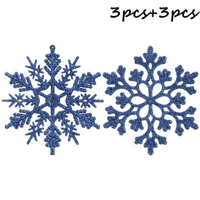 6 komada 10 cm šarene božićne plastične svjetlucave pahuljice ukrasi za božićno drvce Sretan božićni dekor za dom 2023. Sretna Nova godina