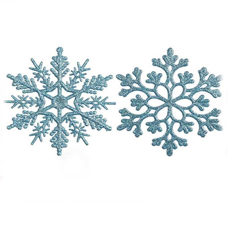 6 komada 10 cm šarene božićne plastične svjetlucave pahuljice ukrasi za božićno drvce Sretan božićni dekor za dom 2023. Sretna Nova godina