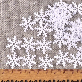 100 τεμ/παρτίδα Mix απλικέ πολυεστερική τσόχα τεχνητό αυτοκόλλητο με νιφάδες χιονιού Μη υφασμένα μπαλώματα για χριστουγεννιάτικη διακόσμηση