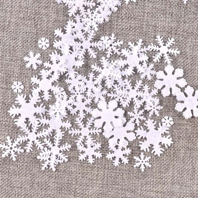 100 τεμ/παρτίδα Mix απλικέ πολυεστερική τσόχα τεχνητό αυτοκόλλητο με νιφάδες χιονιού Μη υφασμένα μπαλώματα για χριστουγεννιάτικη διακόσμηση