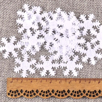 100 τεμ/παρτίδα Mix απλικέ πολυεστερική τσόχα τεχνητό αυτοκόλλητο με νιφάδες χιονιού Μη υφασμένα μπαλώματα για χριστουγεννιάτικη διακόσμηση