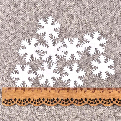 100 τεμ/παρτίδα Mix απλικέ πολυεστερική τσόχα τεχνητό αυτοκόλλητο με νιφάδες χιονιού Μη υφασμένα μπαλώματα για χριστουγεννιάτικη διακόσμηση