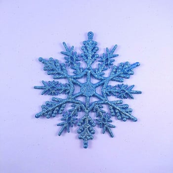 6PCS/12PCs Snowflake Парти консумативи Декор Орнаменти Коледна украса Коледна снежинка Златен прах Пластмаса 10 см сняг