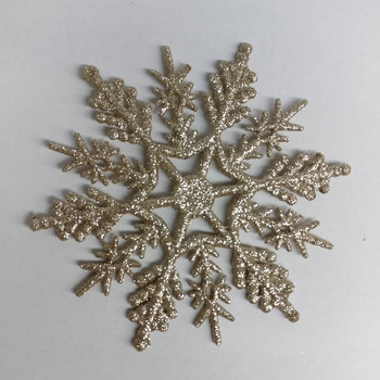 6PCS/12PCs Snowflake Парти консумативи Декор Орнаменти Коледна украса Коледна снежинка Златен прах Пластмаса 10 см сняг