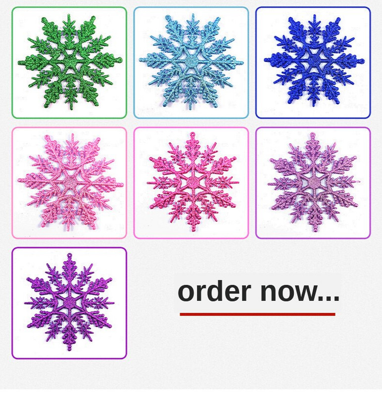 6 tk/12 tk Snowflake peotarbed Dekoratsioonikaunistused Jõulukaunistused Jõuluhelves Kullapulber Plastik 10cm Lumi