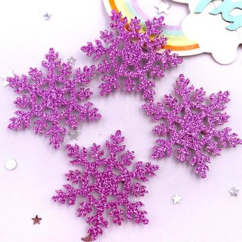 30PCS 42mm Glitter Composite Gold Powder Cloth Christmas Snowflakes Patches Направи си сам Craft Cake Topper Фиби Апликации Консумативи