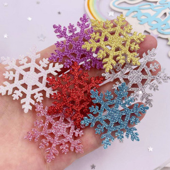 30 ΤΕΜ 42 χιλιοστών Glitter Σύνθετο Ύφασμα σε σκόνη χριστουγεννιάτικο χιονονιφάδες μπαλώματα DIY Craft Cake Topper Hairpin Appliques Supplies