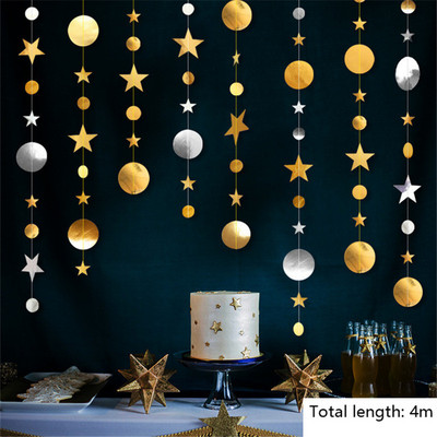 Ghirlandă de hârtie artificială 3D cu fulgi de nea artificială Decor de petrecere de iarnă înghețată Decoratiuni de Crăciun de zăpadă falsă pentru acasă Ornamente de Navidad