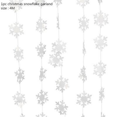 3D mākslīgo sniegpārslu papīra vītne, piekārti Ziemassvētku rotājumi, sniegpārslu reklāmkarogs mājām Jaungada Ziemassvētku ballītes ziemas dekors