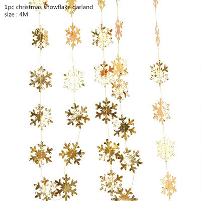 3D mākslīgo sniegpārslu papīra vītne, piekārti Ziemassvētku rotājumi, sniegpārslu reklāmkarogs mājām Jaungada Ziemassvētku ballītes ziemas dekors