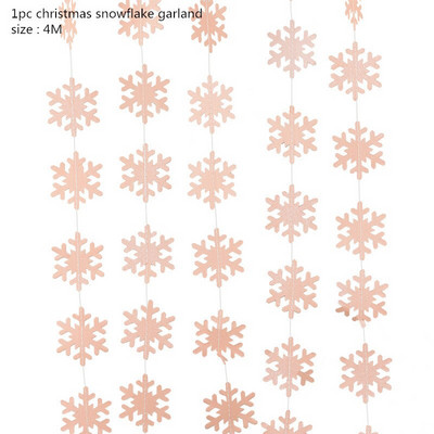 3D mākslīgo sniegpārslu papīra vītne, piekārti Ziemassvētku rotājumi, sniegpārslu reklāmkarogs mājām Jaungada Ziemassvētku ballītes ziemas dekors
