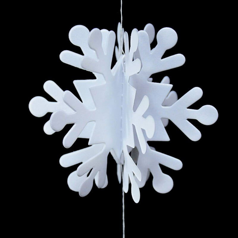 3D mākslīgo sniegpārslu papīra vītne, piekārti Ziemassvētku rotājumi, sniegpārslu reklāmkarogs mājām Jaungada Ziemassvētku ballītes ziemas dekors