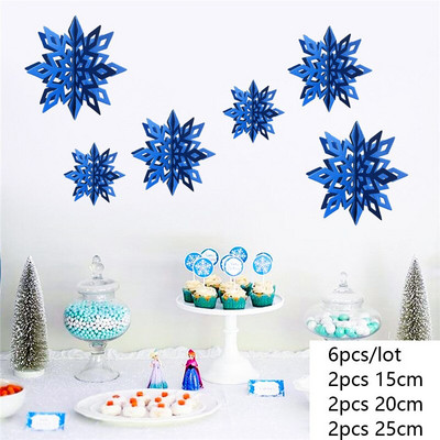 Изкуствени снежинки Снежен гирлянд от хартия Winter Frozen Party Decor Коледна украса за дома Рожден ден Navidad Tree Ornaments