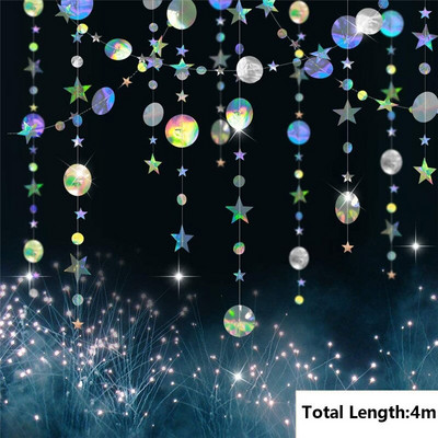 Изкуствени снежинки Снежен гирлянд от хартия Winter Frozen Party Decor Коледна украса за дома Рожден ден Navidad Tree Ornaments