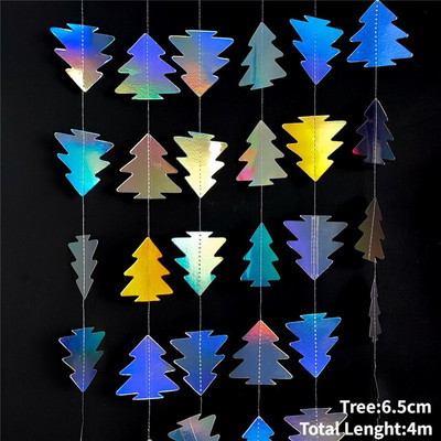 Изкуствени снежинки Снежен гирлянд от хартия Winter Frozen Party Decor Коледна украса за дома Рожден ден Navidad Tree Ornaments