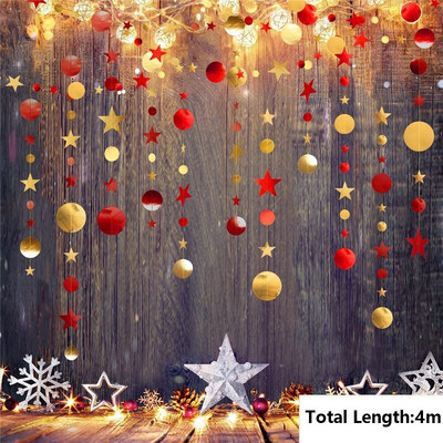 Изкуствени снежинки Снежен гирлянд от хартия Winter Frozen Party Decor Коледна украса за дома Рожден ден Navidad Tree Ornaments