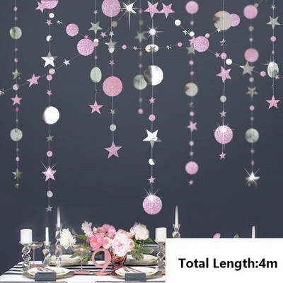 Изкуствени снежинки Снежен гирлянд от хартия Winter Frozen Party Decor Коледна украса за дома Рожден ден Navidad Tree Ornaments