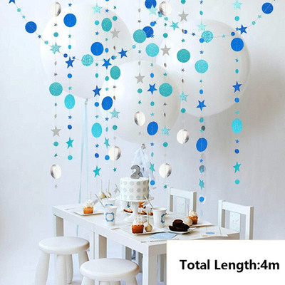 Изкуствени снежинки Снежен гирлянд от хартия Winter Frozen Party Decor Коледна украса за дома Рожден ден Navidad Tree Ornaments