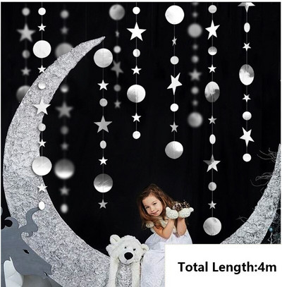 Изкуствени снежинки Снежен гирлянд от хартия Winter Frozen Party Decor Коледна украса за дома Рожден ден Navidad Tree Ornaments