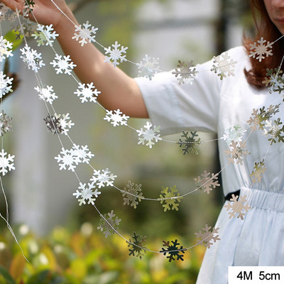 3D tehislumehelveste paberist vanikubänner Jõulukaunistused koju talviseks sünnipäevapeoks võltslume uusaasta kaunistused