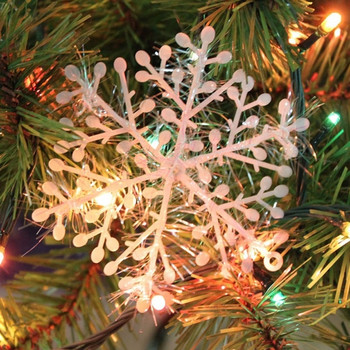 30 τεμ/τσάντα Χριστουγεννιάτικη διακόσμηση με λευκή νιφάδα χιονιού για χριστουγεννιάτικα δέντρα και διακόσμηση γάμου Διακόσμηση φεστιβάλ σπιτιού
