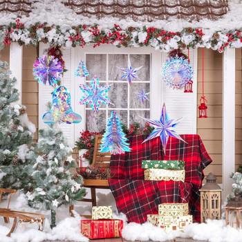 Frozen Party Neon Film 3D Snowflakes Ornaments Χριστουγεννιάτικα στολίδια για το σπίτι Fake Snow Στολίδια Navidad Προμήθειες για χειμερινό πάρτι