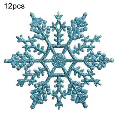 12 tk Plastikust jõulude jõulude lumehelbekaunistused Väikesed sädelevad litrid, sädelev lumi nööril pulmakaunistused