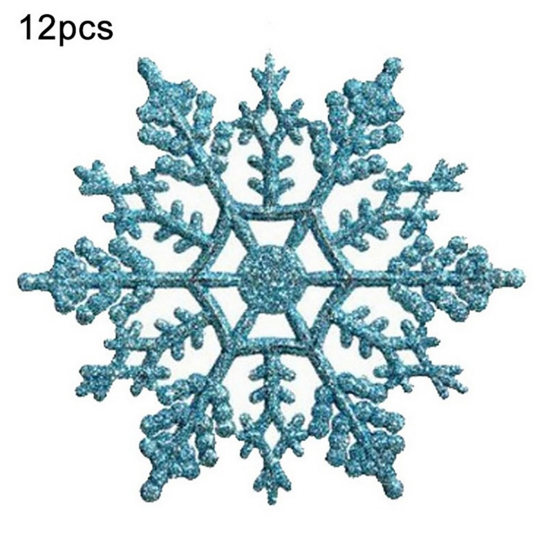 12 tk Plastikust jõulude jõulude lumehelbekaunistused Väikesed sädelevad litrid, sädelev lumi nööril pulmakaunistused