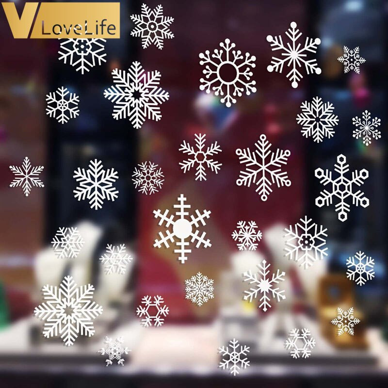 27tk/komplekt Jõuluakna kleebised Lumehelbed Talvised Seinakleebised Lastetubade Uusaasta Dekoratsioon Kodupeotarbeks
