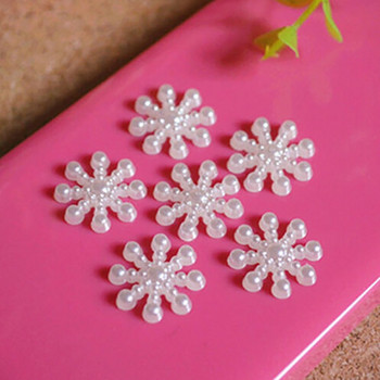 100 бр. Изкуствена снежинка с плоска перла Изработка на коледна картичка Направи си сам занаят с високо качество Navidad